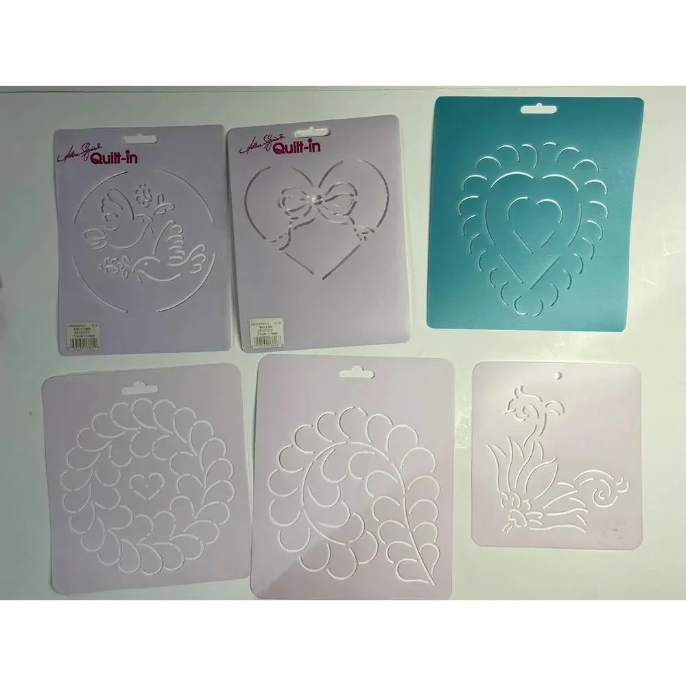 Loving Pieces Quilt Booklet Pattern Pieces Heart Kit Plastic Quilting Templates
